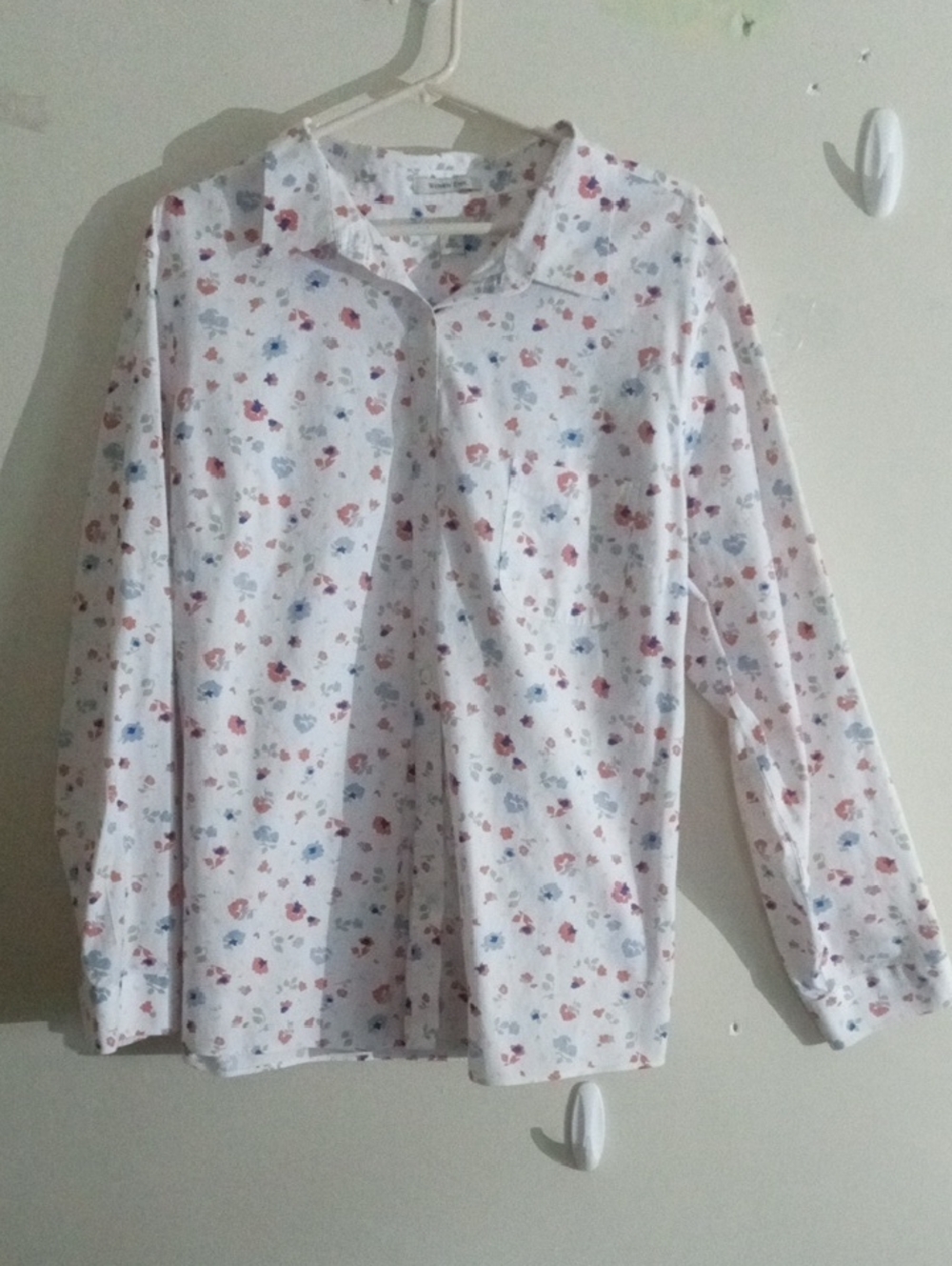 LL Bean Wrinkle Free 100% Cotton Plus Size All Over Floral Button Blouse Size 3X